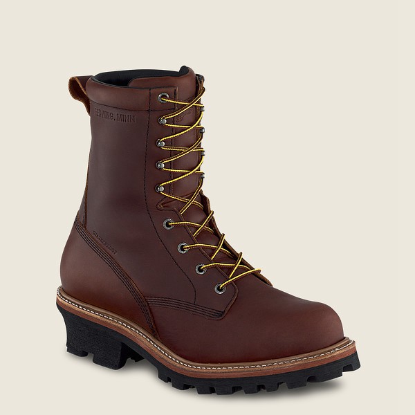 Red Wing Iş Botu Erkek - Loggermax - 9-Inch Insulated Waterproof Soft Toe Logger - Kahverengi - 60EY